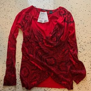 Desigual Faux Wrap Sweater L NWT